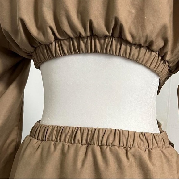 House of CB Mistress Rocks Obsess Camel Twill Open Back Jacket Dress XS - Picture 7 of 9